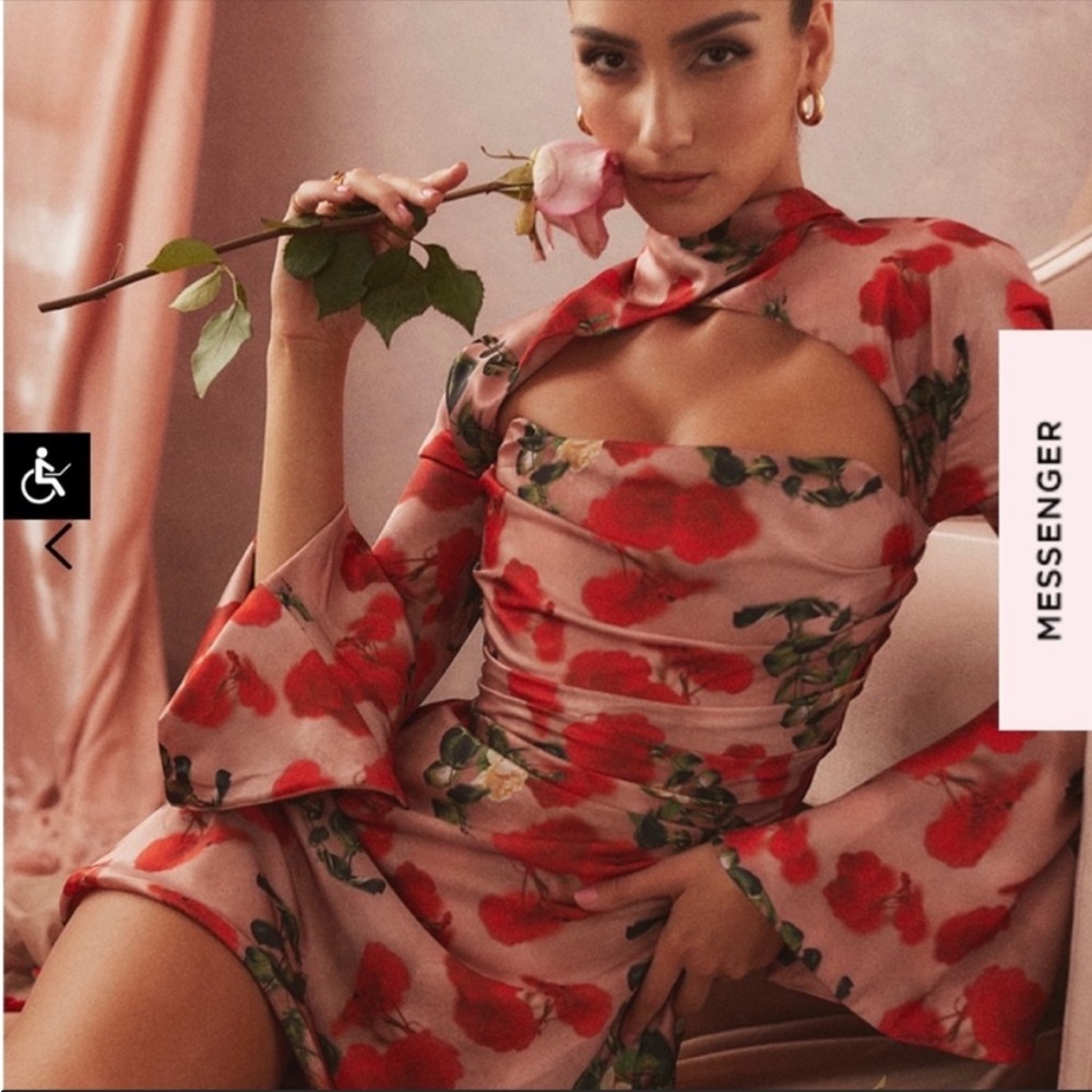NWT House of CB Toira floral Satin Corset Mini dress - Valentine’s Day dress - Picture 10 of 12